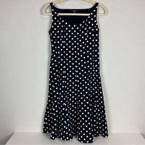 Chaps Navy Polkadot Sleeveless Midi Dress 4